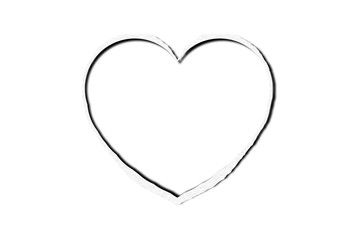 Isolated white paper heart shape on transparent background. Valentine's Day. Red heart with shadow. Love. Illustration