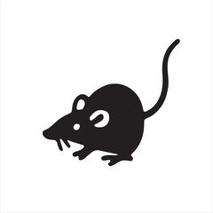 Simple black silhouette of a mouse