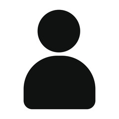 User profile icon with round head silhouette