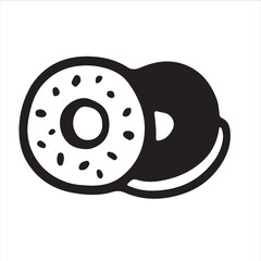 Two black and white donuts stacked