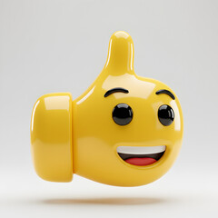 Thumbs Up Emoji: 3D Render of Positive Feedback & Approval