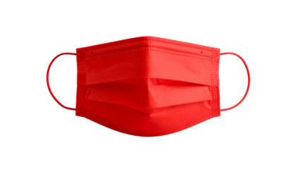 Red Face Mask Isolated on solid white Background Png