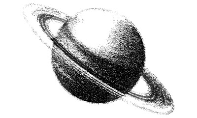 Grunge punk y2k collage, planet halftone stipple effect, experimental vector illustration, retro banner design, grainy photocopy texture, textured design, grainy print texture, retro halftone artwork. © aura studio