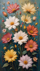 Fototapeta premium Vibrant Floral Arrangement A Symphony of Colors and Textures in Bloom created by Generative AI.