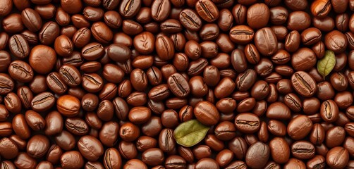 Obraz premium Seamless vector pattern featuring rich brown coffee beans, fabric, food