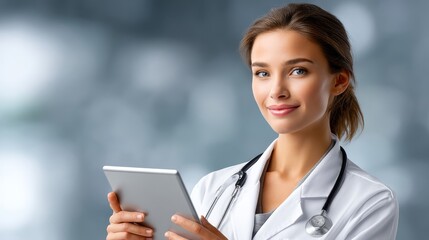 Fototapeta premium Healthy Checkup Moments, Friendly Female Doctor Engaging with Patient during Healthy Checkup Moments in Modern Medical Environment,3D rendering