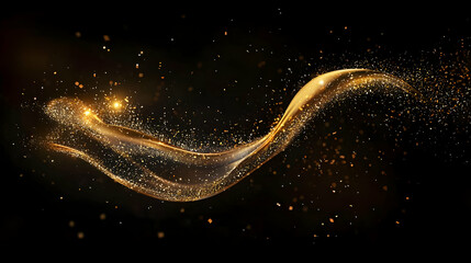 Abstract Gold Particles Wave Design
