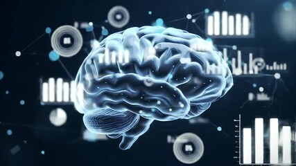 Animated brain with data visualization - Powered by Adobe