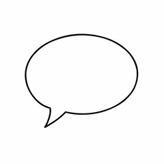 Blank speech bubble outline for graphic design use  