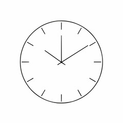 Simple clock face with minimal design and black hour hands  