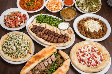 Delicious spread of diverse dishes served for a festive gathering
