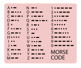 Morse Code International Morse Code on white background. Morse Code sign flat style. Vector