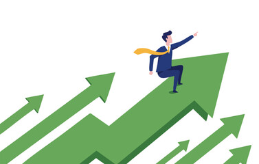 Riding the Wave of Success  A Businessman's Journey Towards Growth and Achievement, Embracing Challenges and Opportunities for  Strategic Advancement