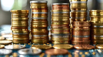 canada economy and finance . with coins and digital trading platform, economic growth, stock market chart, investment trends global challenges  HD 8k wallpaper photographic image
