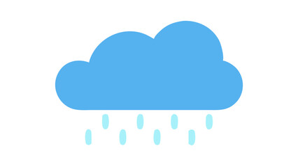 Cloud releasing rainfall over a clear blue sky in a tranquil natural setting during a sunny afternoon