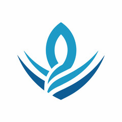 Abstract blue water wave logo design