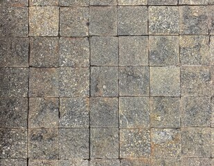 Rough Gray Square Stone Paver Floor Texture