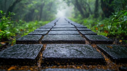 Alternating flooring textures in a garden path to aid the visually impaired