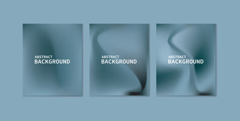 Trio of abstract posters showcasing smooth blue gradient mesh backgrounds with soft transitions and central “Abstract Poster” text. Ideal for minimalist branding, modern design showcases, or digital a