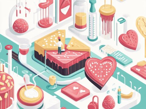 An infographics-style image highlighting the risks of excessive sugar consumption, with visuals illustrating its effects on health, such as diabetes and heart disease - Powered by Adobe