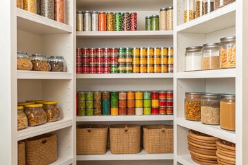 Organized Pantry Maximizing Space & Efficiency with Canned Goods and Dry Food