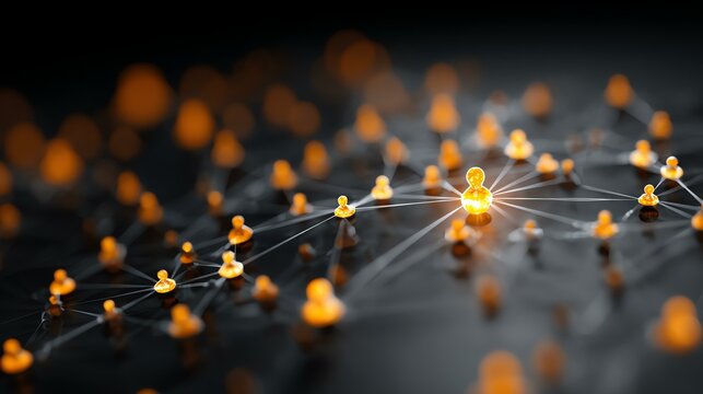 shopper consumer persona audience target A digital network representation highlighting interconnected user icons. This abstract visualization symbolizes social connections and online interaction.