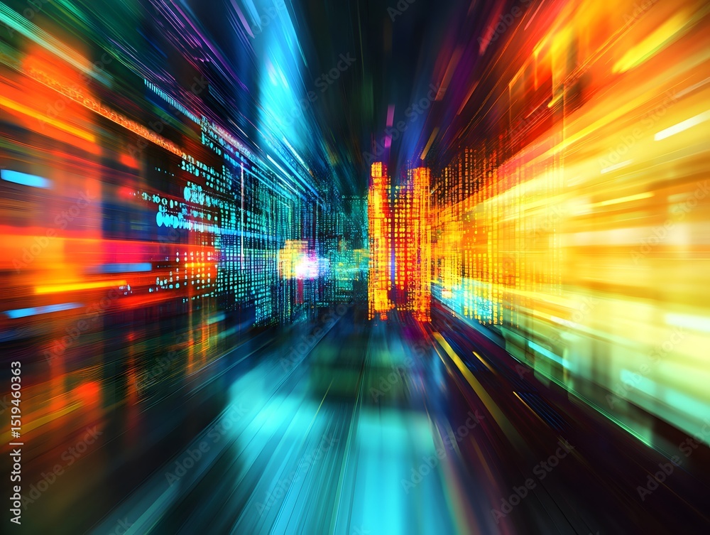 Aufkleber a dynamic and futuristic digital illustration of computer code, data flow, or web development concep