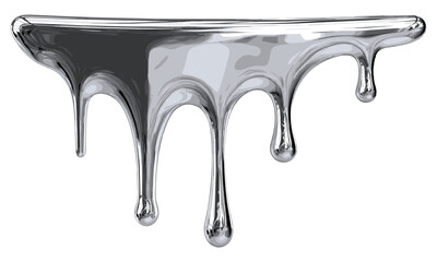 Abstract liquid mercury chrome icon, metallic fluid shape, brutalist vector illustration, futuristic design, aluminum gradient, isolated, surreal form, concept art, sci-fi sculpture.