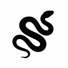 Obraz premium A black silhouette of a snake coiled in a graceful, elegant pose, ideal for logos, tattoos, or symbolic representations.