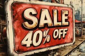 Urban sale banner with 40 percent discount