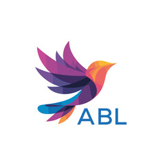 Fototapeta premium Colorful Abstract Bird Logo. ABL Letter logo. Modern Gradient Vector Illustration with ABL Text. 