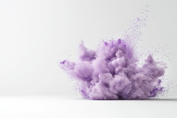 Dynamic Purple Powder Explosion on White Background purple powder explosion dynamic burst splash art