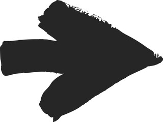 Hand drawn vector arrow pointing right created with brushstrokes, ideal for indicating direction, highlighting elements, or adding a dynamic touch to designs
