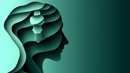 Conceptual illustration visualizing innovative ideas inside human mindset
