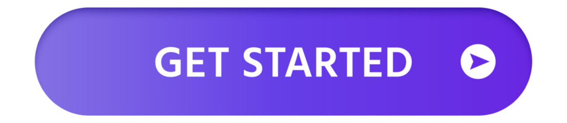 Purple rounded button featuring a smooth gradient and a play symbol, inviting users to embark on new projects or services with a modern and minimalistic design