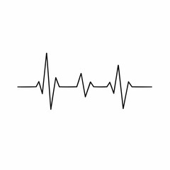 Heartbeat line illustration in minimalist style on white background  