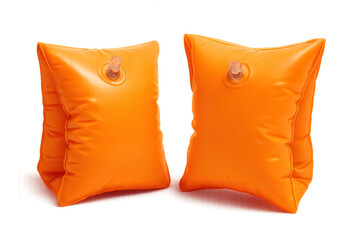 Orange inflatable armbands isolated on transparent background