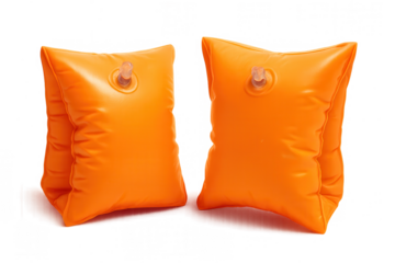 Orange inflatable armbands isolated on transparent background