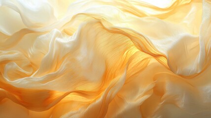 Abstract Flowing Golden Fabric Background fabric abstract background silk textile sheer transparent