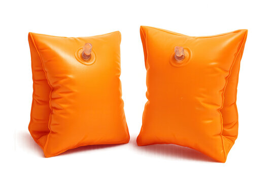 Orange inflatable armbands isolated on transparent background