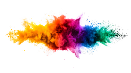 Vibrant Rainbow Explosion of Holi Paint Color Powder