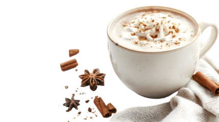 Steaming Cup of Hot Gingerbread Latte with Sprinkle - Delicious Beverage Photography