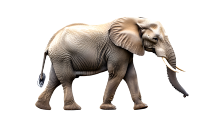 Majestic African Elephant Isolated on Tranasparent Background - Professional Wildlife Photography