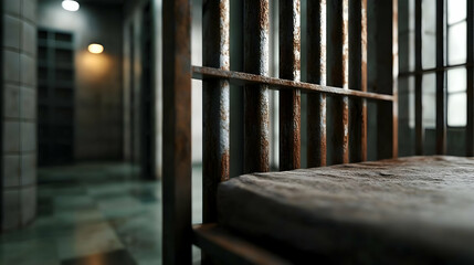 Rusty Prison Cell Interior Closeup