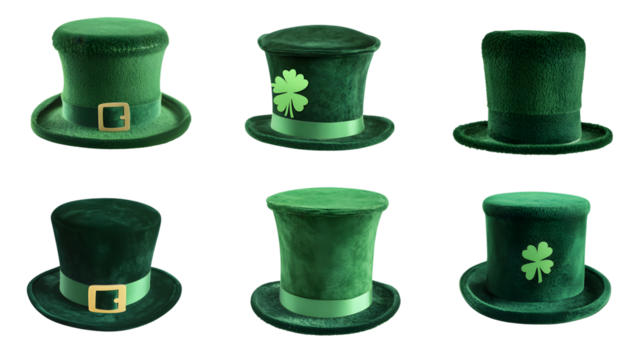 St. Patrick's Day Green Top Hat Collection for Festive Celebrations