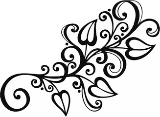 black and white floral design