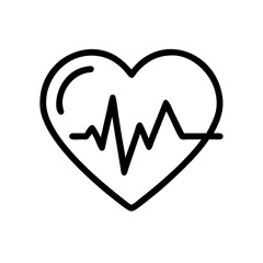 Heart symbol with heartbeat line showcasing health and wellness in a minimalist design suitable for various applications
