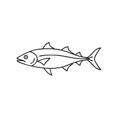 Black and white illustration of a fish swimming peacefully in a captivating underwater environment