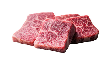 Obraz premium Fresh Wagyu Raw Beef Steak Isolated on Tranasparent Background - Premium Quality Meat Photo