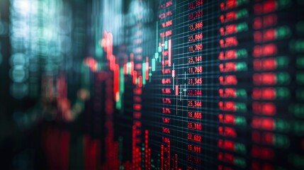 Naklejka premium Candlestick graph pattern chart of stock trading cryptocurrency, Market investment exchange in red, green and black design isolated set HD 8k wallpaper photographic image HD 8k wallpaper photographi